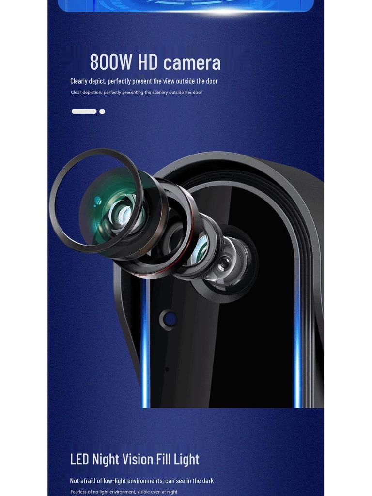 Smart Wireless Doorbell with Wide-Angle Camera and Display for Anti-Theft Door Monitoring