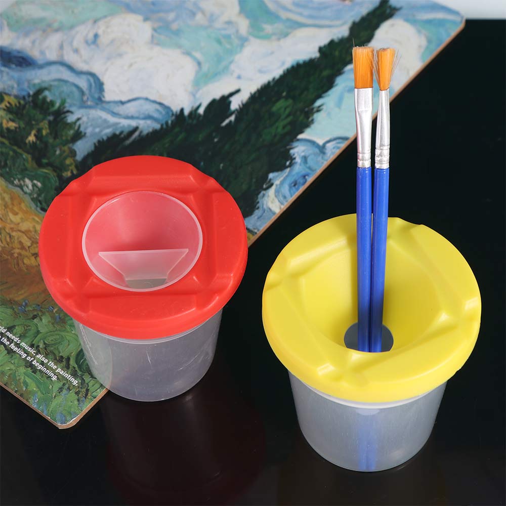 Multifunctional Painting Pen Washing Cup Plastic Transparent Children Paint Cups Convenient School Supplies