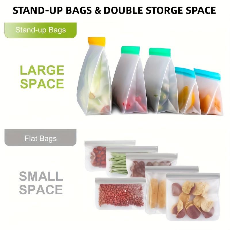Reusable Silicone Food Storage Bag, Leak Proof And Reusable Freezer Bag, Travel/home Storage Bag  (excluding Bisphenol A)