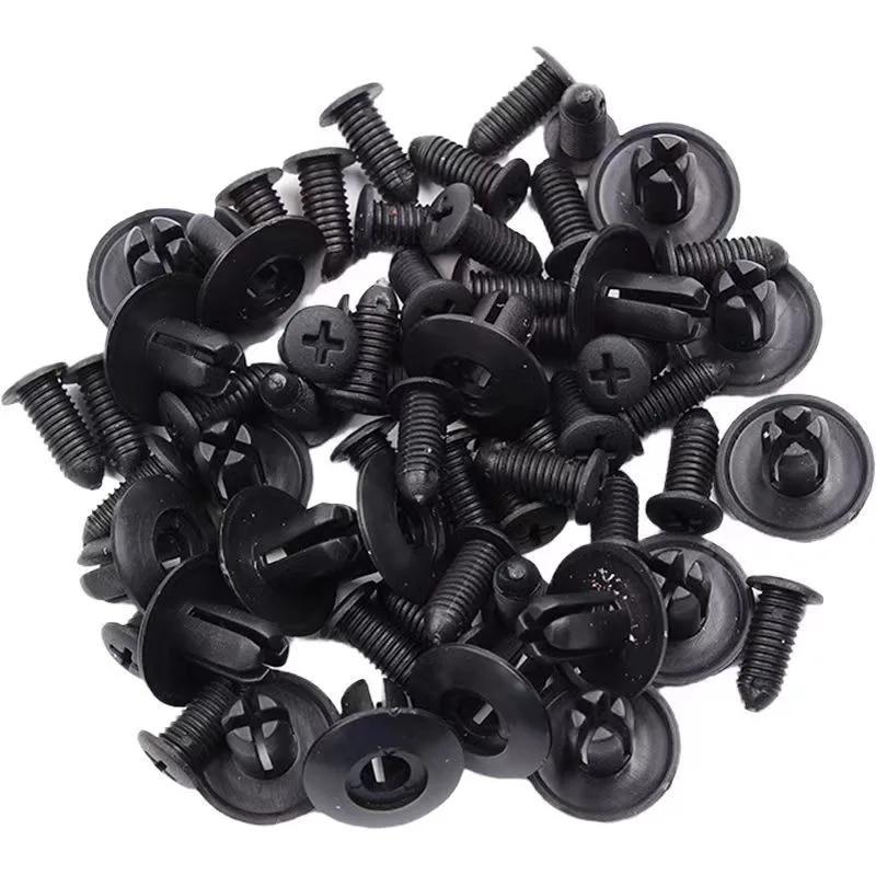 50/100Pcs Car Bumper 8mm Hole Plastic Rivets Fastener Screws Car Door Trim Panel Retainer Fasteners Clips Car Accessories