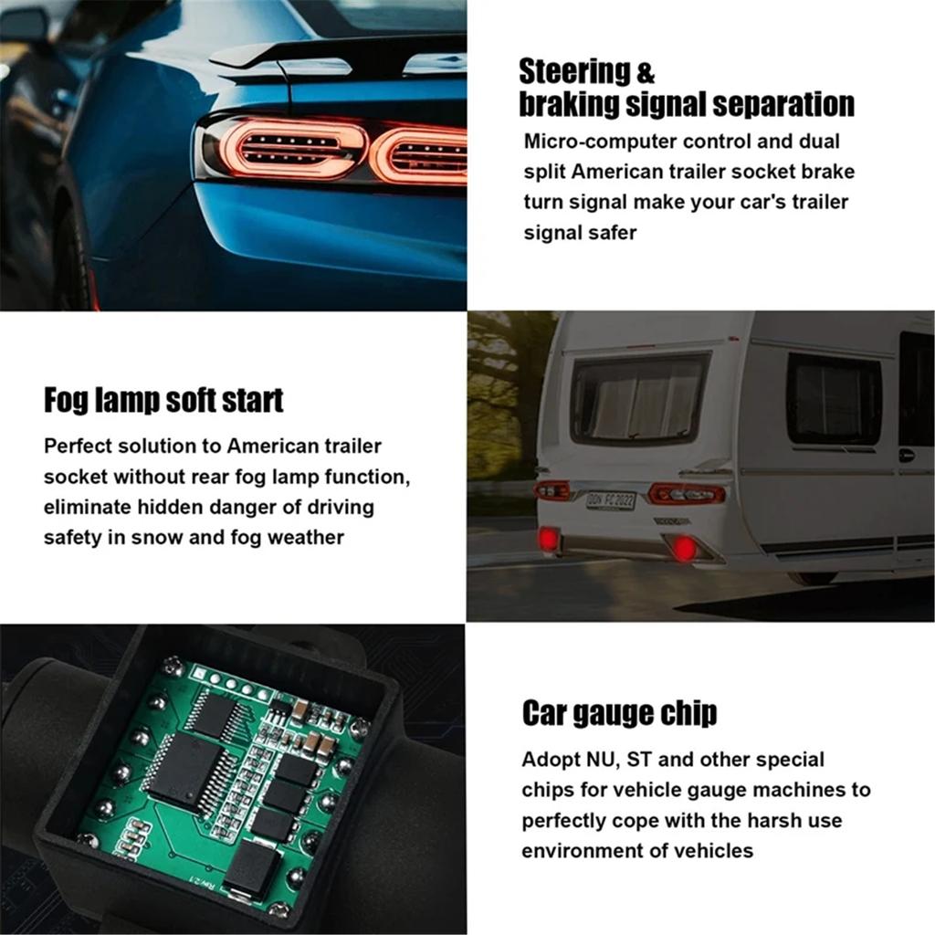 7 Pin to 13 Pin Adapter Converter Weather Resistant for Safe Trailer & Vehicle Connection Ensuring Stable Light Signals