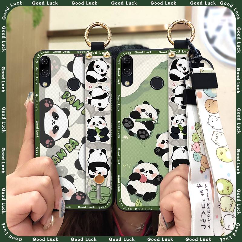 Protective Cute Phone Case For ASUS ZenFone 5 ZE620KL/ZS620KL Wristband Cartoon Panda Wrist Strap Lanyard Shockproof