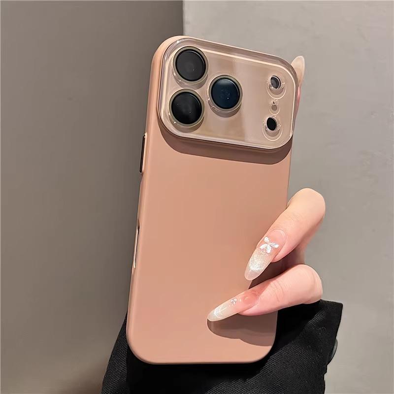 Coque de téléphone luxe en verre avec grande fenêtre pour iPhone 17 16 Pro Max Coques rigides pour iPhone 17 15 14 13 Pro Max Housse de protection pour appareil photo