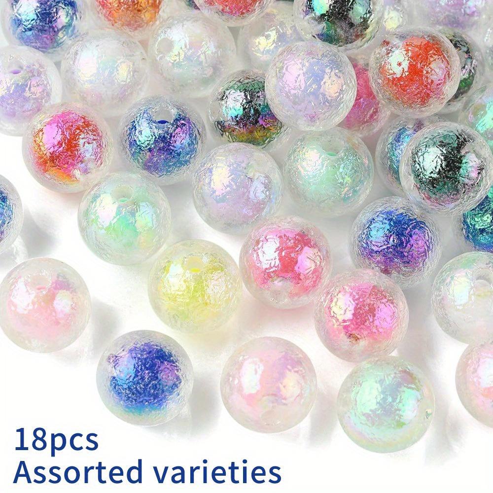 

18/50 шт. Акриловые декоративные бусины случайного цвета, Красочные бусины-сэндвичи, Шероховатые шарики, Сделай сам, Браслет, Ожерелье, Серьги, Брелок, Цепочка на ногу 18pcs