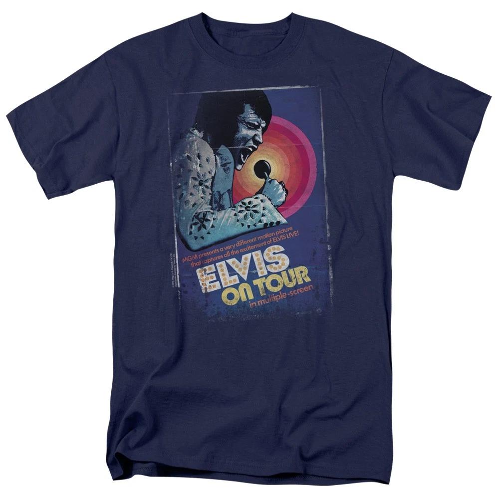Elvis Presley - On Tour Poster - Unisex Short Sleeve Children s T-shirt - Blue 140