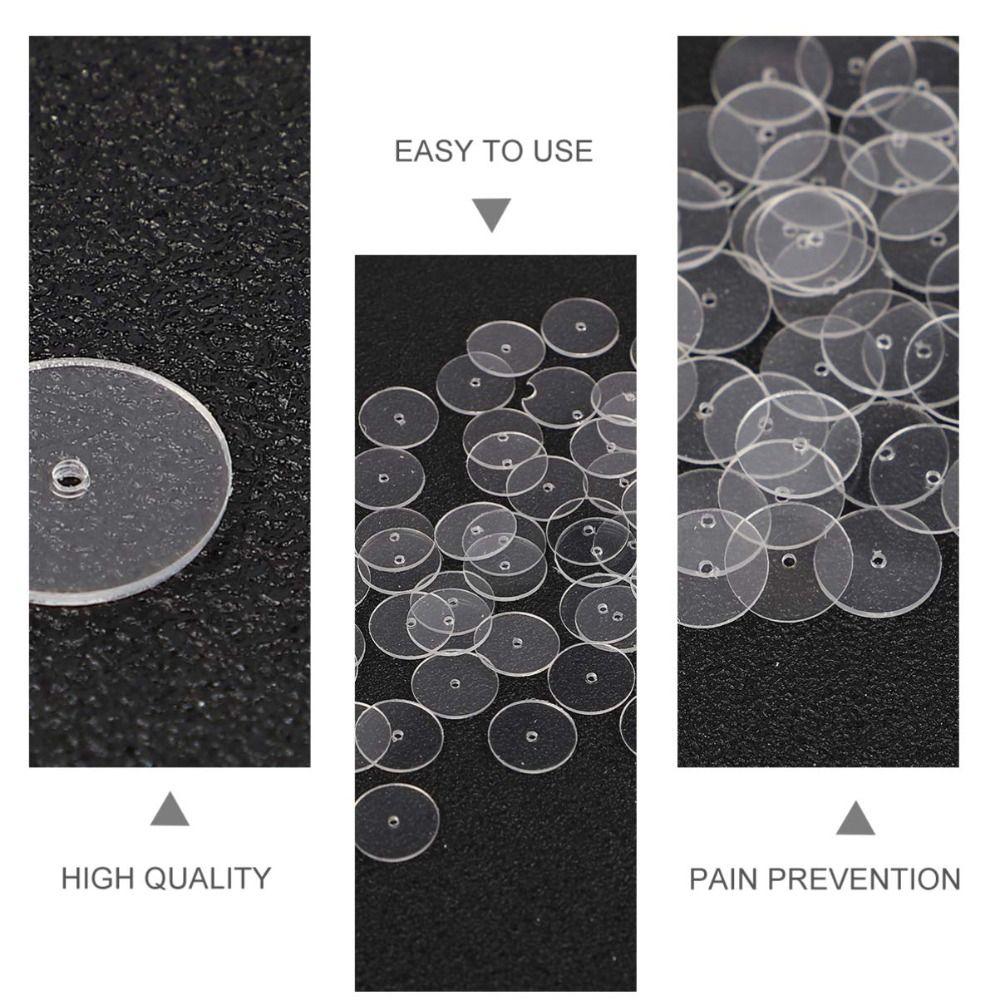 100 Stück Wiederverwendbare Kunststoff Stabilisierungs-Ohrringe 10mm Kunststoffscheiben-Pad Klare Scheiben-Pads Ohrringe Basteln