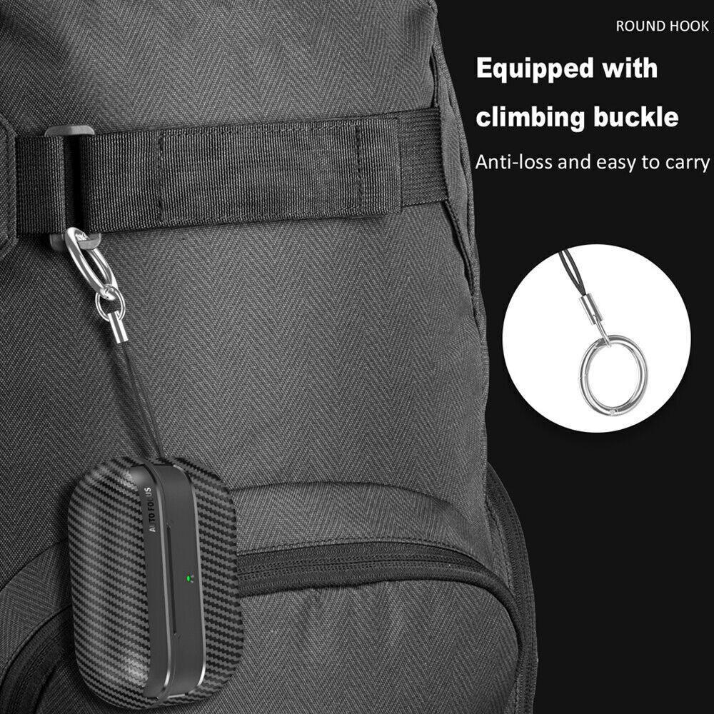 For Apple Airpods Pro 2nd Genration Shockproof Carbon Fiber Keychain Case Cover