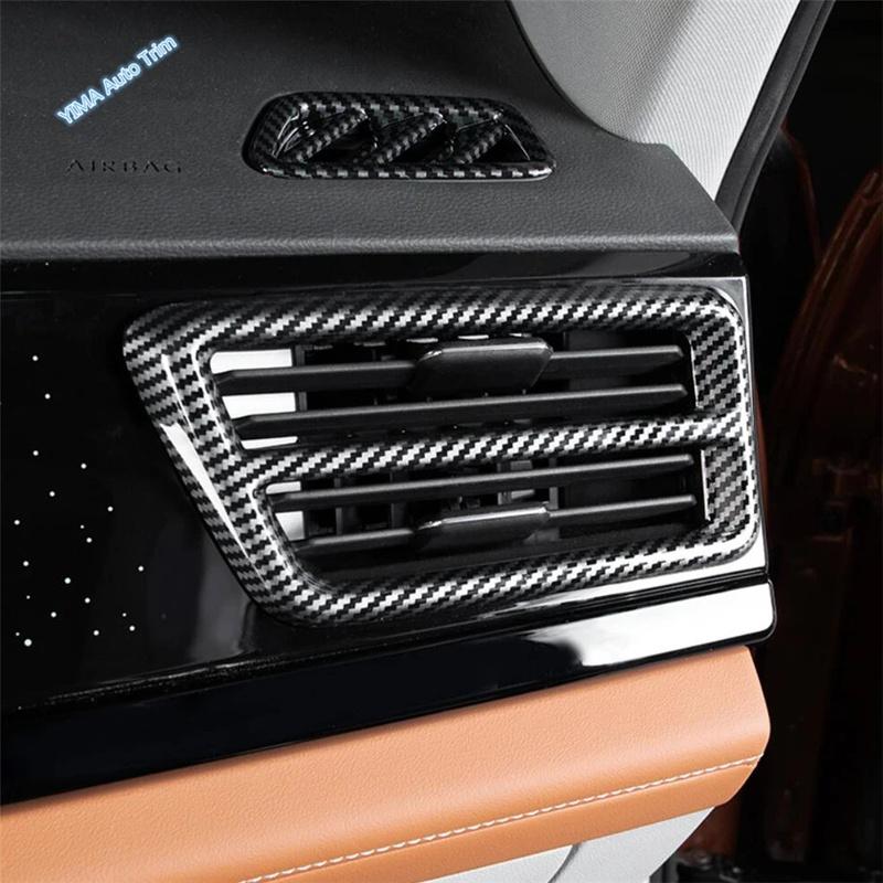 Carbon Fiber Look Car Dashboard Air AC Outlet Vent Decor Cover Trim ABS Accessories For VW Volkswagen Atlas / Teramont