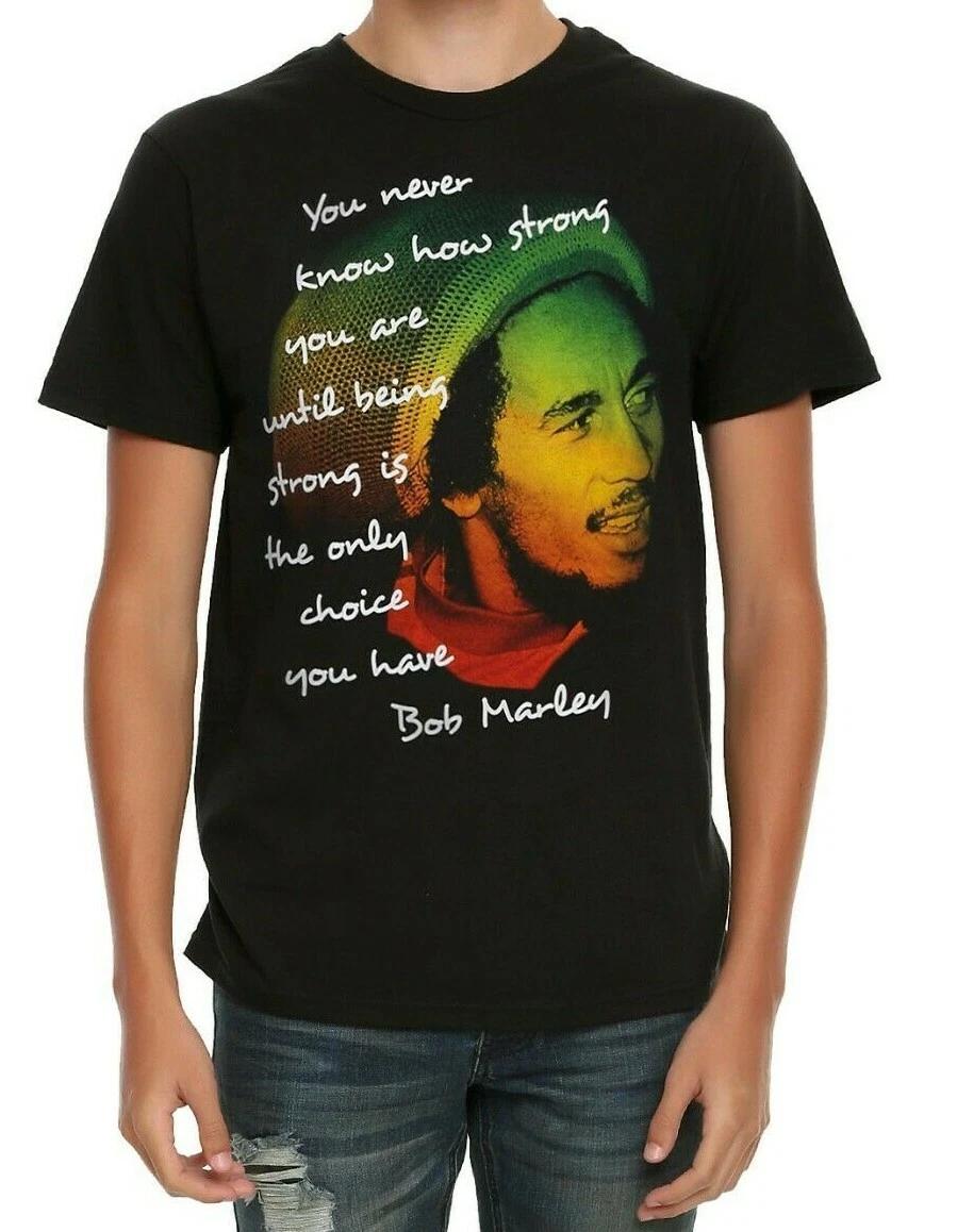 

Bob Marley BEING STRONG QUOTE 100% Cotton T-shirt Mens Tees Top NEW 100% Authentic & Official 4XL
