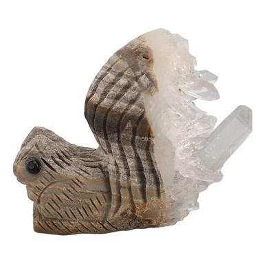 Crystal Squirrel Statue Hand Engraving Crystal Squirrel Tabletop Ornaments for Home