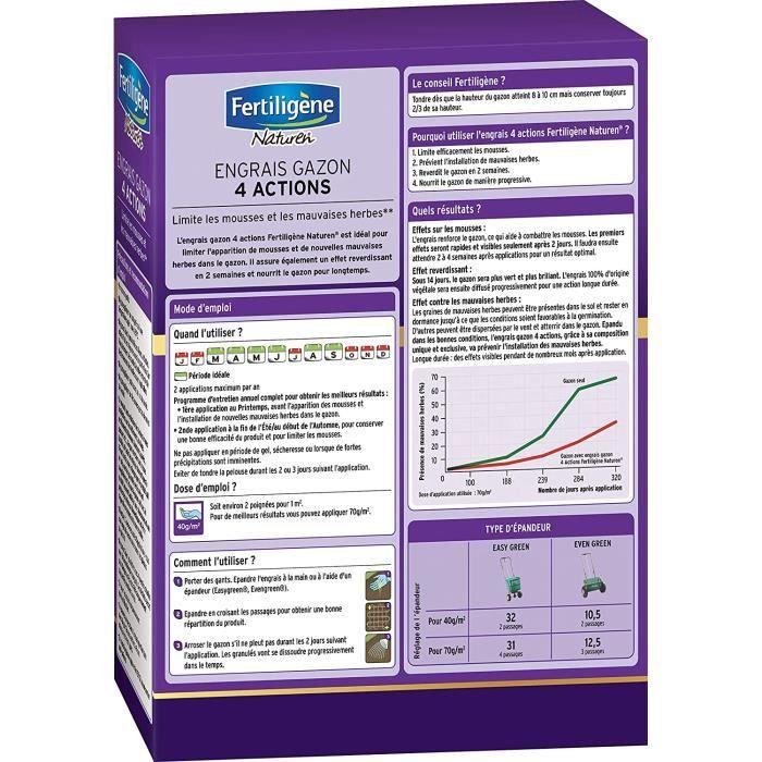 FERTILIGENE Engrais Gazon 4 Actions, 2,45kg, 60m² Gazon Ultra Dense, 35m²19
