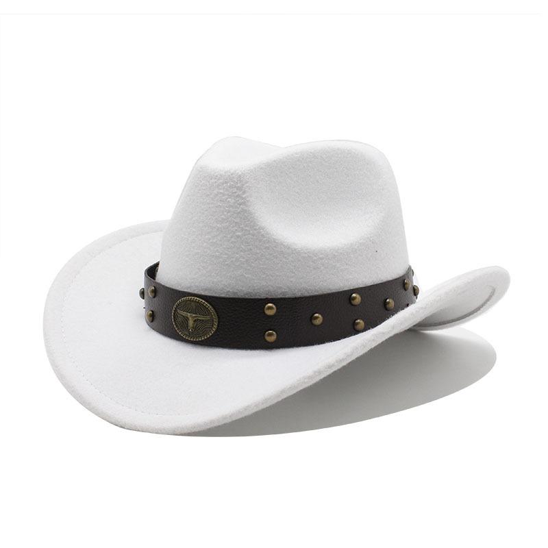 Western Cowboy Hat Woolen Felt Hat Men'S And Women'S Top Hat Outdoor Riding Hat