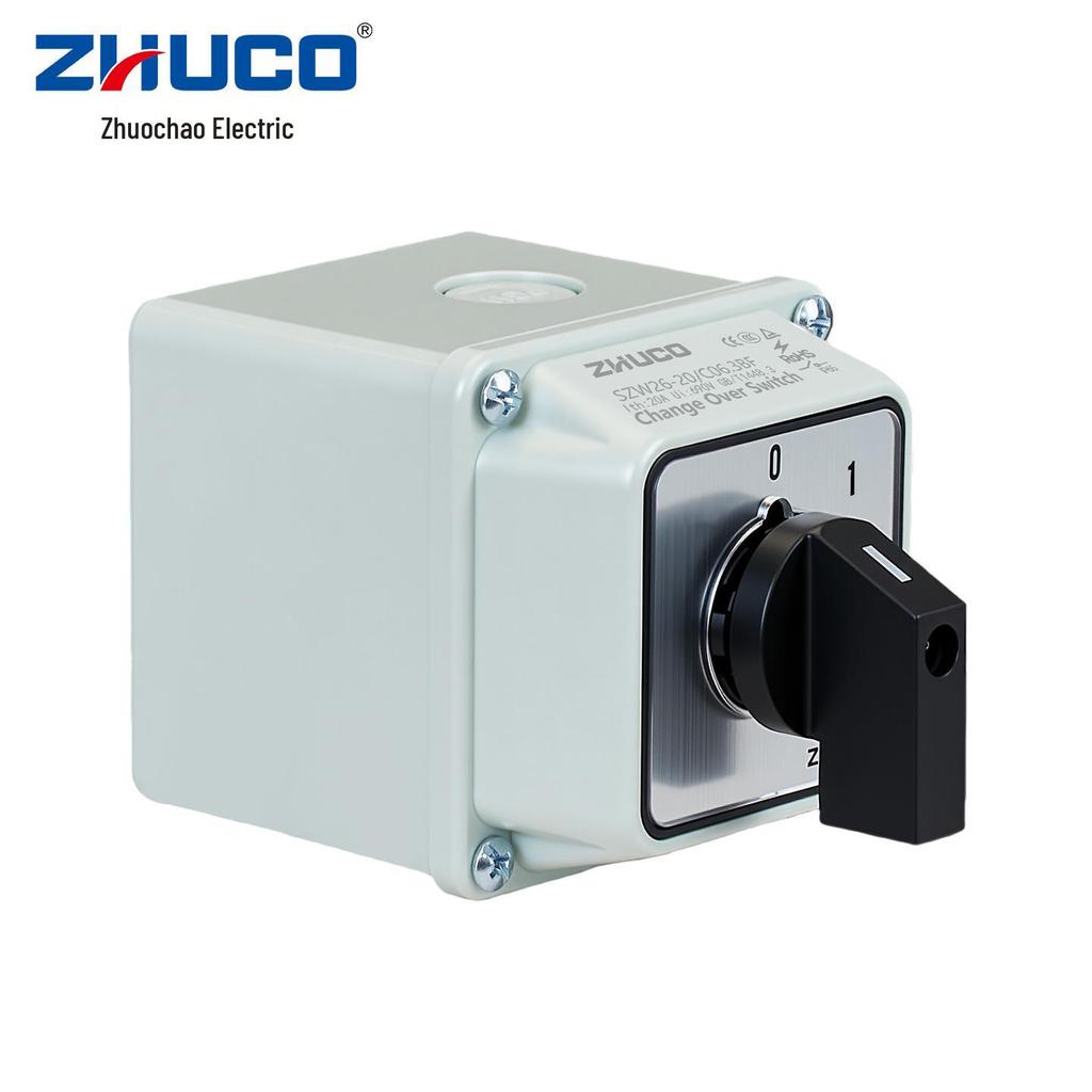 Zhuochao SZW26 Panel 3-Section 2-Position Changeover Switch with Protective Box