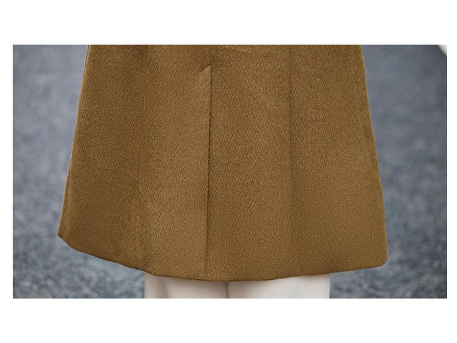 Women's Double-Breasted Lapel Wool Coat - Autumn/Winter Korean Fashion