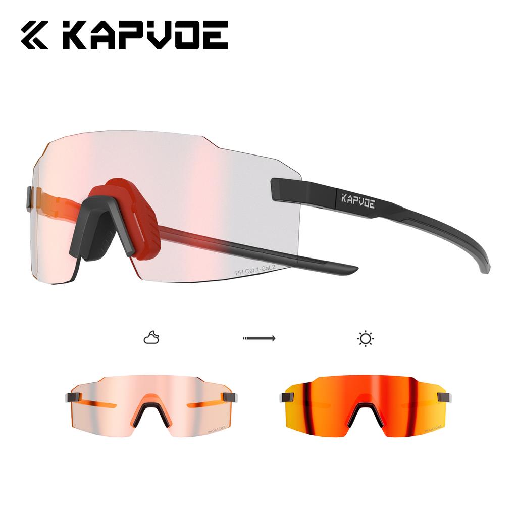 Kapvoe Fashion Sunglasses for Men Photochromic Runnning Glasses Light-Weight Cycling Glasses Bike Women UV400 Hiking Eyewear
