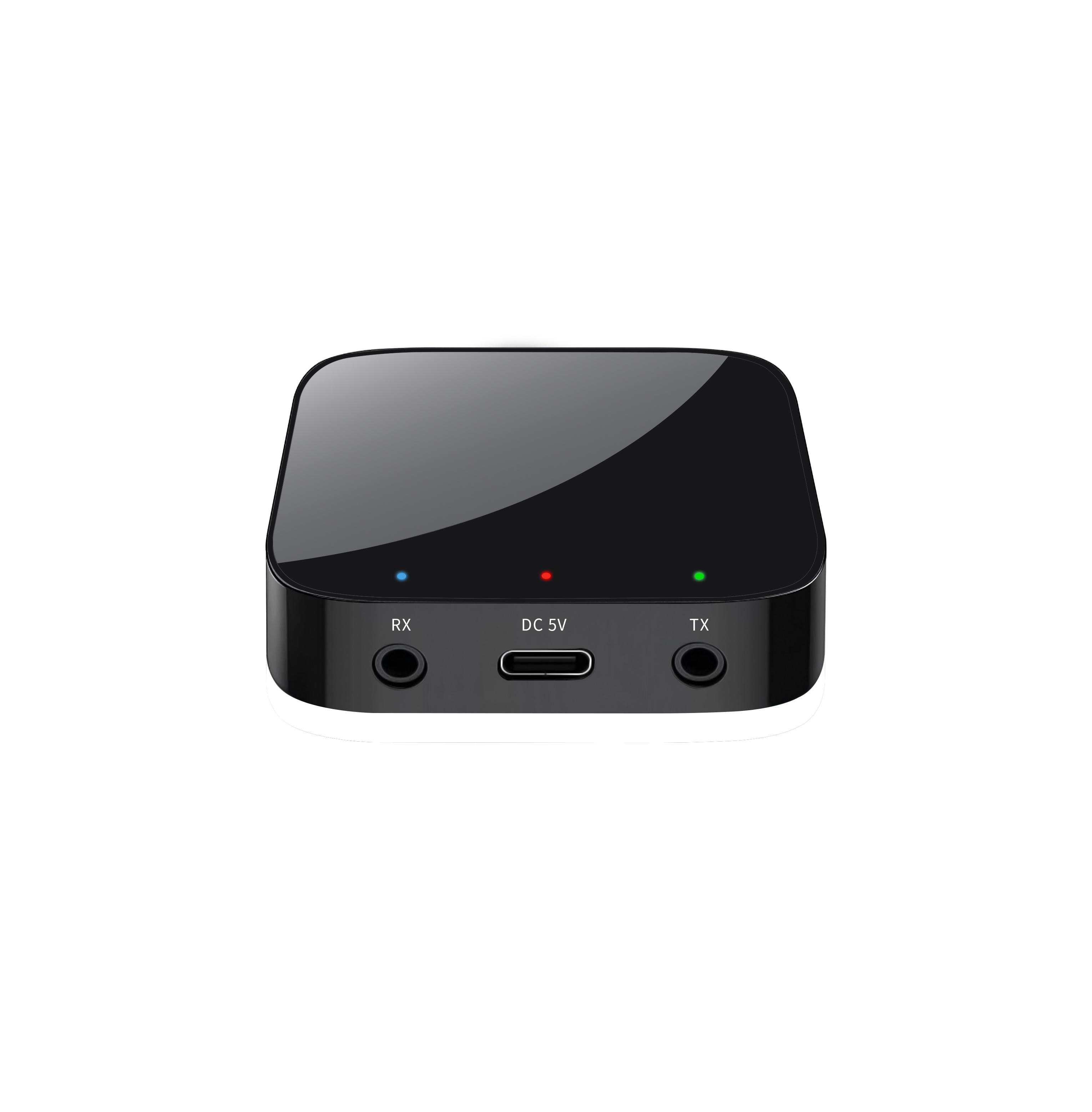 

Приймач і передавач Bluetooth 5.3 Бездротовий аудіоадаптер 3,5 мм AUX, передавач Bluetooth для автомобіля, ПК, ТВ-навушники чорний