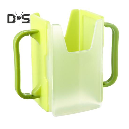 

Держатель для сока для малышей, противоскользящий держатель для стакана с ручкой, регулируемая подставка для пакета молока, непроливаемый детский держатель для пакета, легкий и портативный зелёный