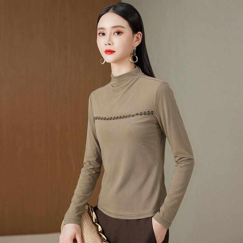 Women's Mock Neck Slim Fit Long Sleeve T-Shirt