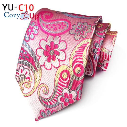 3.15" Fashion Striped PaisleyTie Men Flower Necktie for Wedding