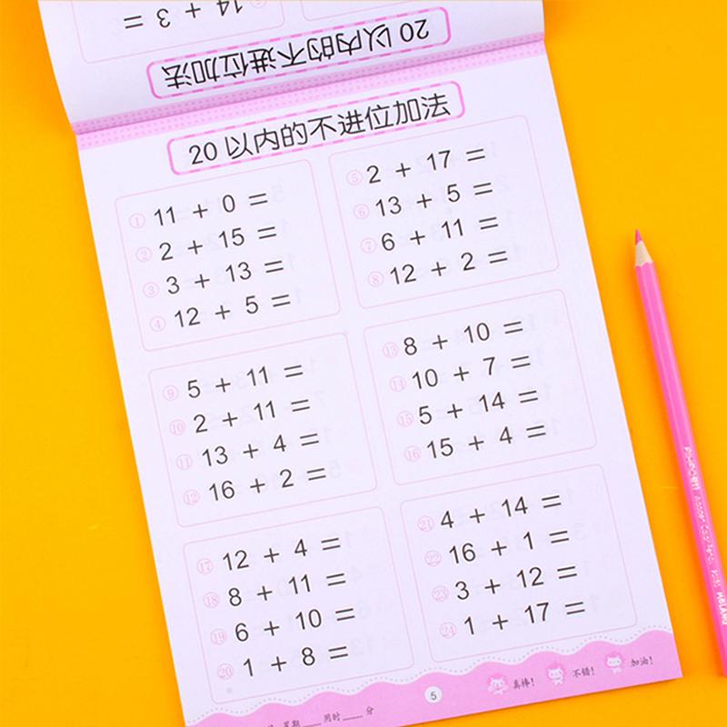 Non-Toxic Kids Addition Subtraction Learning Math Workbook 10-100 Early Practice Gift