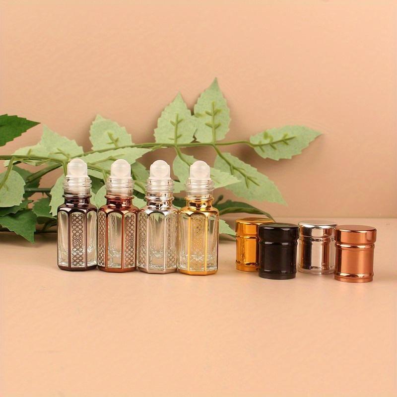 3Pcs 12ml Essential Oil Roller Bottle Refillable Perfume Bottle Glass Roll-On Essential Oil Bottle Cosmetics Container