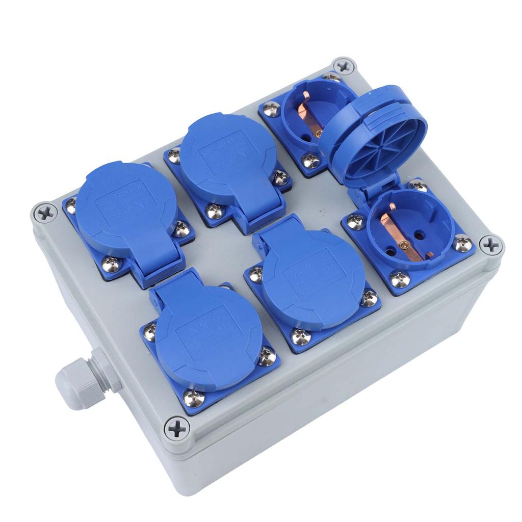 Outdoor Sockets Industrial Power Box Wall Distributor Easy To Install Shock Resistant Housing Flame-retardant Plastic