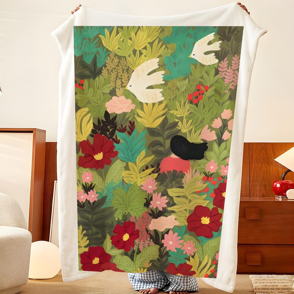 Artist V-Virginie C-Cognet Throw Flannel Throw Blanket, Lightweight Cozy, Durable Washable Cute Cool