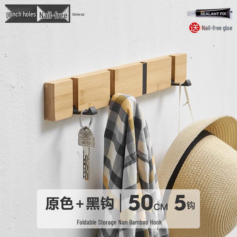 Wall-Mounted Clothes Rack with Hooks for Bedroom or Entryway Behind Door