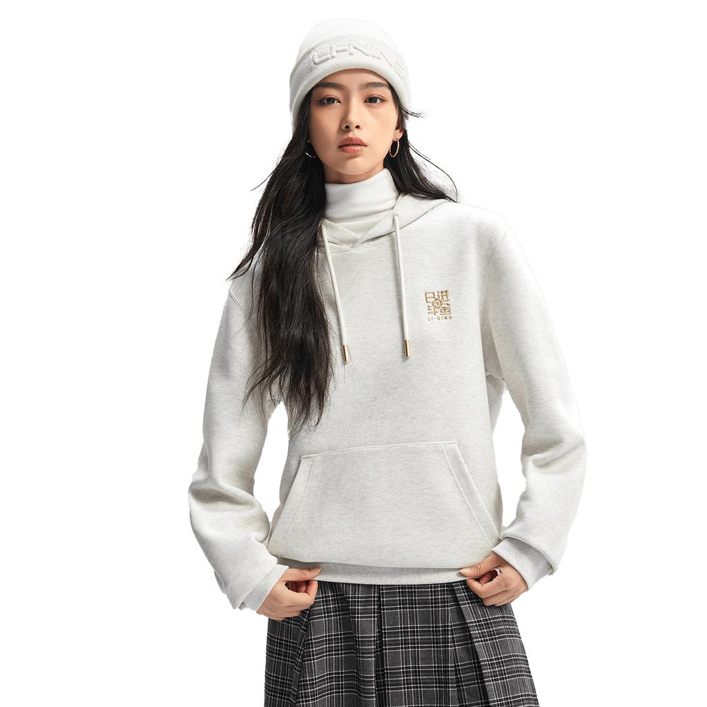 Li Ning Sports Lifestyle Series Hooded Letter Pattern Embroidered Casual Sweatshirt Men sweatshirt AWDW111-4