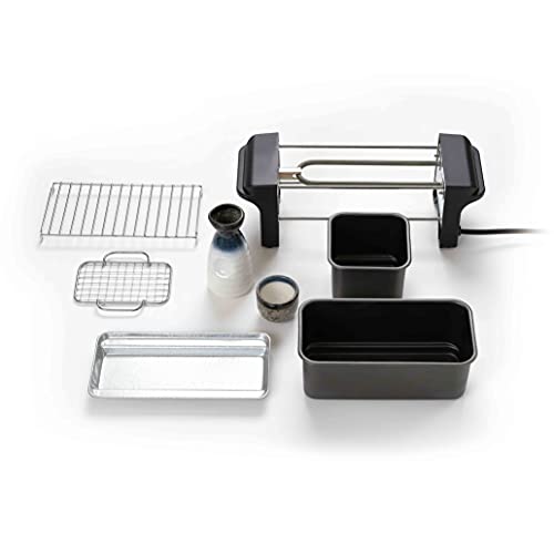 LITHON Senbero Maker with Sake Set (Hot Sake Pot, Tokkuri, and Ochoko), Smoke-Free, Easy to Clean, Perfect for Drinking at Home or Evenings, Includes