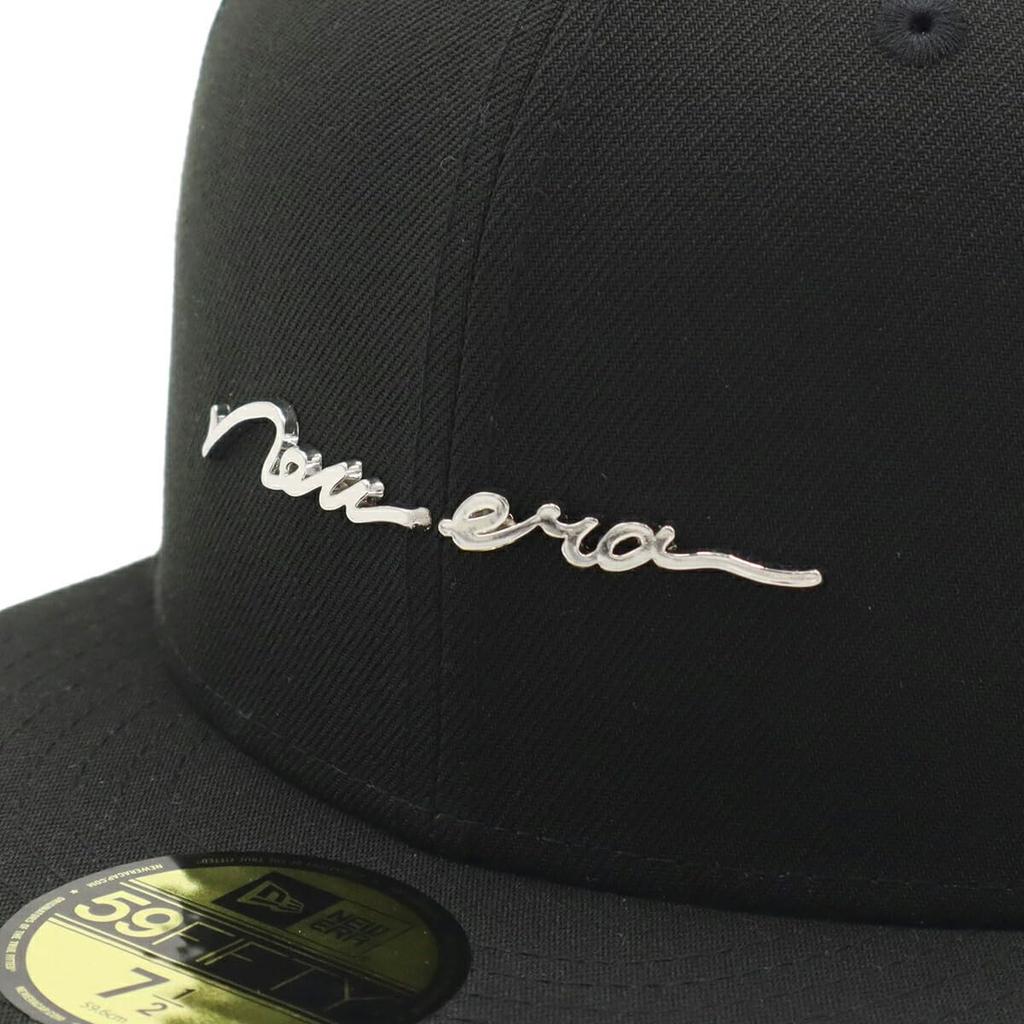 New Era 59FIFTY Cap 7 Handwritten Metal ONSPOTZ and Flat Deep BB UV Protection for Trendy Functional Small Size (14699759, NER36C8548), Black, 1/8
