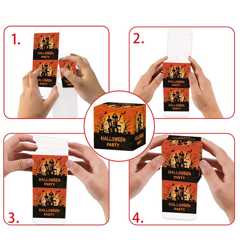 6/12/18PCS Halloween Candy Box Pumpkin Ghost Packing Box for Snack Cookie Trick Or Treat Kids Gift Halloween Gifts Decoration