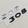 VZQR9 New 3D ABS Chrome Black Car Letters Logo 308 Emblem Sticker Rear Trunk Badge For Peugeot 308 SW GT Line GTI T9 T7 P5 Accessories