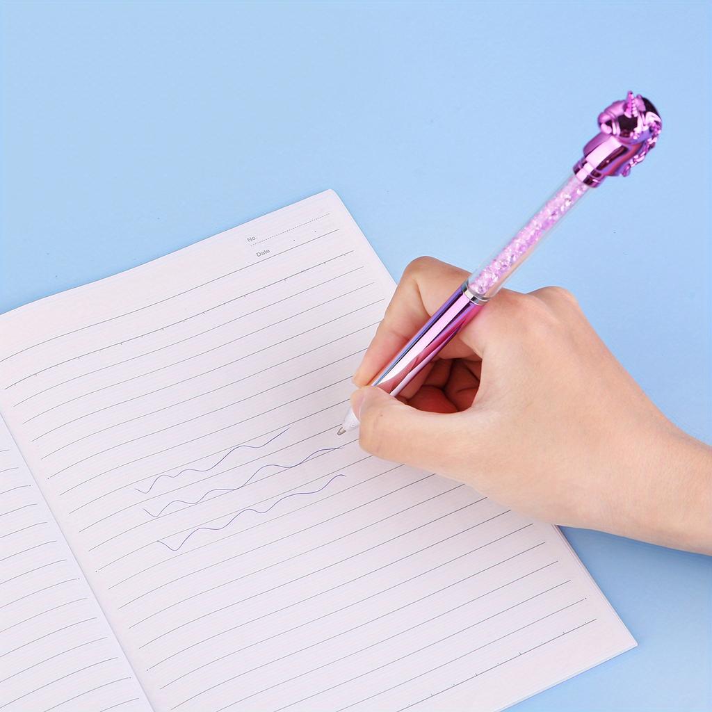 Back To School Season 10pcs Creative Imitation Metallic Imitation Crystal Imitation Diamond Ballpoint Pen Color Signature 0.7mm Blue Ballpoint Pen