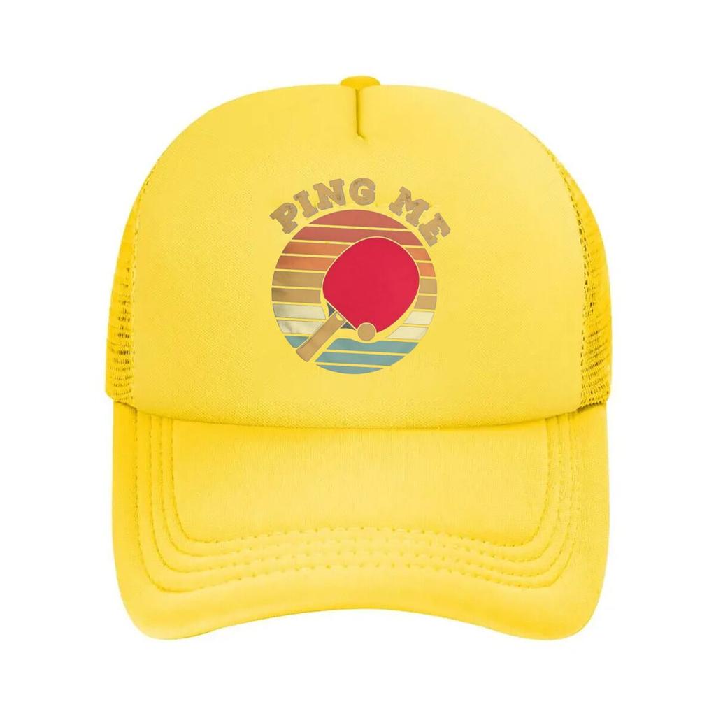 Retro Ping Pong Ping Me Graphic Mesh Baseball Cap Casual Hat Outdoor  For Womens Unisex FeUnisex