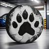 1pc, Durable Tire Covers Bear Paw Print Versatile Durable Polyester,Without Electricity Car Decor For Gas Station Parking Spaces