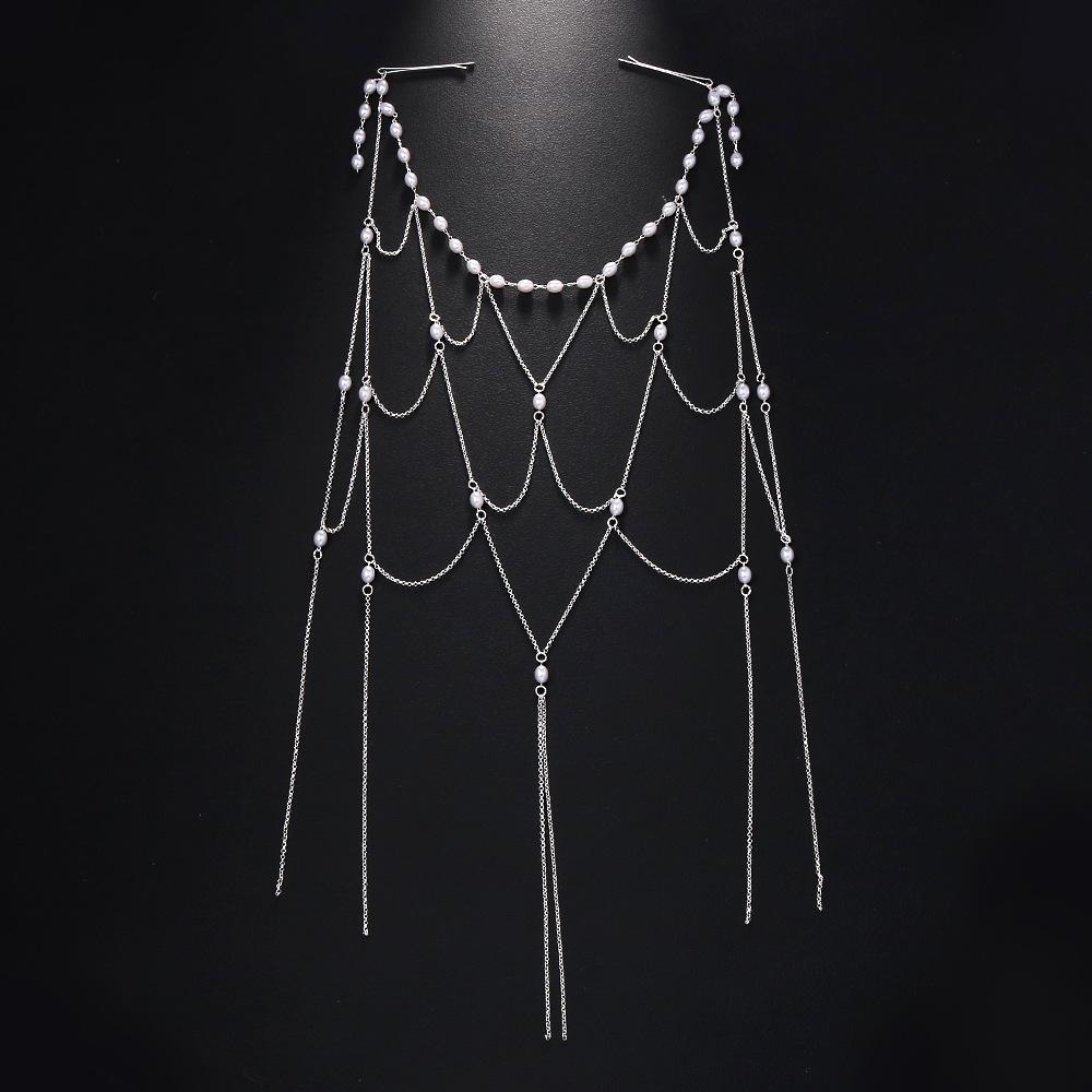 

1 ПК. Новый стиль жемчужное украшение для волос. Кисточка Цепочка для волос на затылок. Женский аксессуар для волос, особенно подходящий для