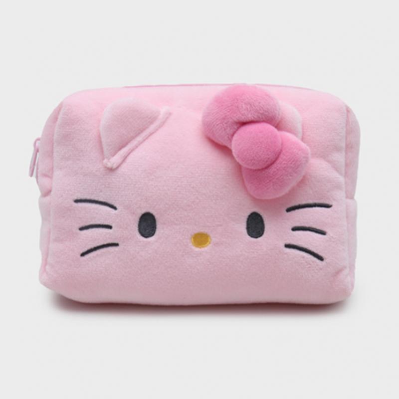 Daiso Hello Kitty Face Plush Pouch