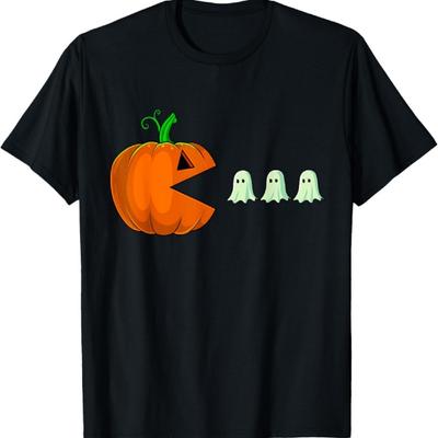 Halloween Pumpkin Funny Ghosts Boys Kids Women Men T-Shirt