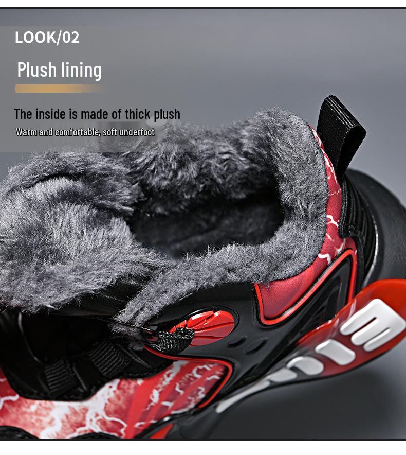 Chitu 2025 Winter Jungen Basketballschuhe - Trendig, mit Baumwoll-Fleece gefüttert zum Laufen