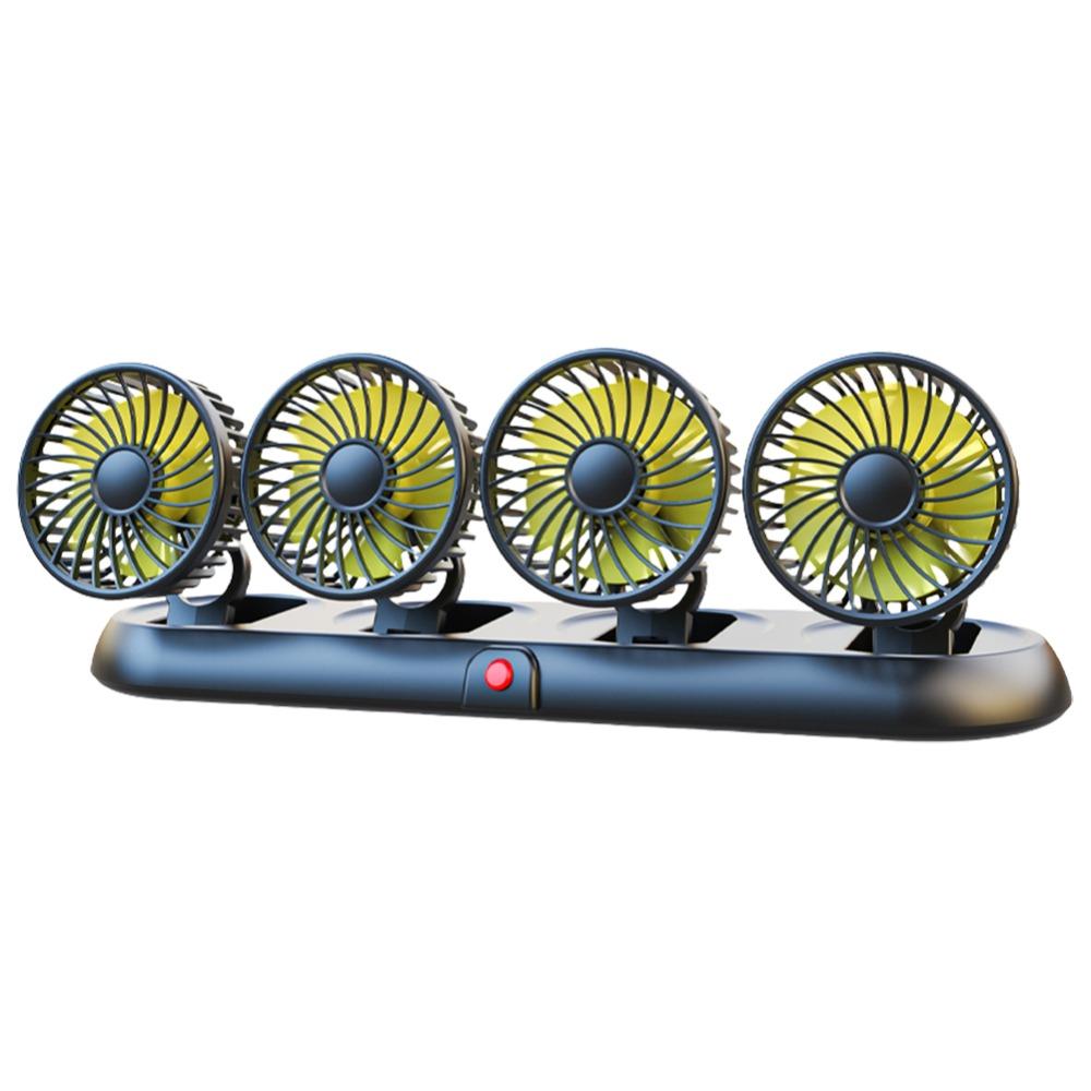 Single/Dual Head Portable Car Fan USB/12V/24V Automotive Electric Fan  Home Office Desk жёлтый