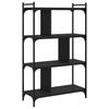 Bookshelf 4 Shelves Black 76 x 32 x 123 cm Engineered Wood