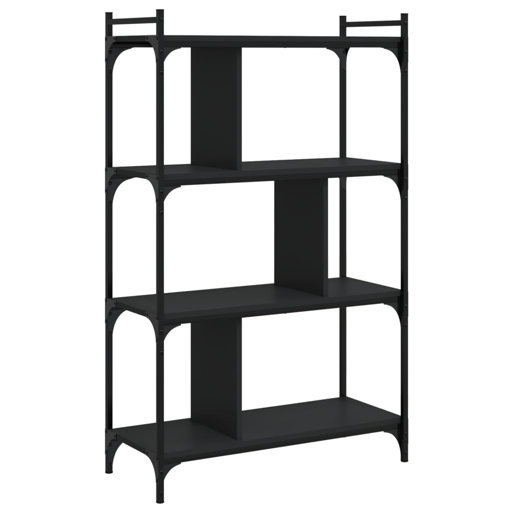 Bookshelf 4 Shelves Black 76 x 32 x 123 cm Engineered Wood