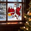 Christmas Tree Decor Snowman/Santa Claus/Deer Suncatcher, Stained Glass Style Pendant with Hanging Acrylic Chain, 2D Flat Ornament for Garden