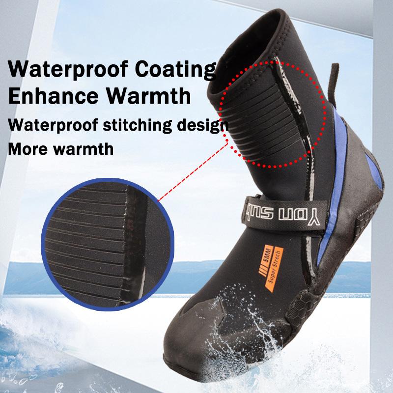 YonSub 5MM Splitting Toes Pro Snorkeling Shoes Kid Adult Size 35-47 Diving Boots High Top Waterproof Warm Sailing Training Shoes