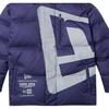 New Era Oversized Logo Print Quilted Loose Fit Zipper Down Jacket Unisex Outerwear Purple 12877421