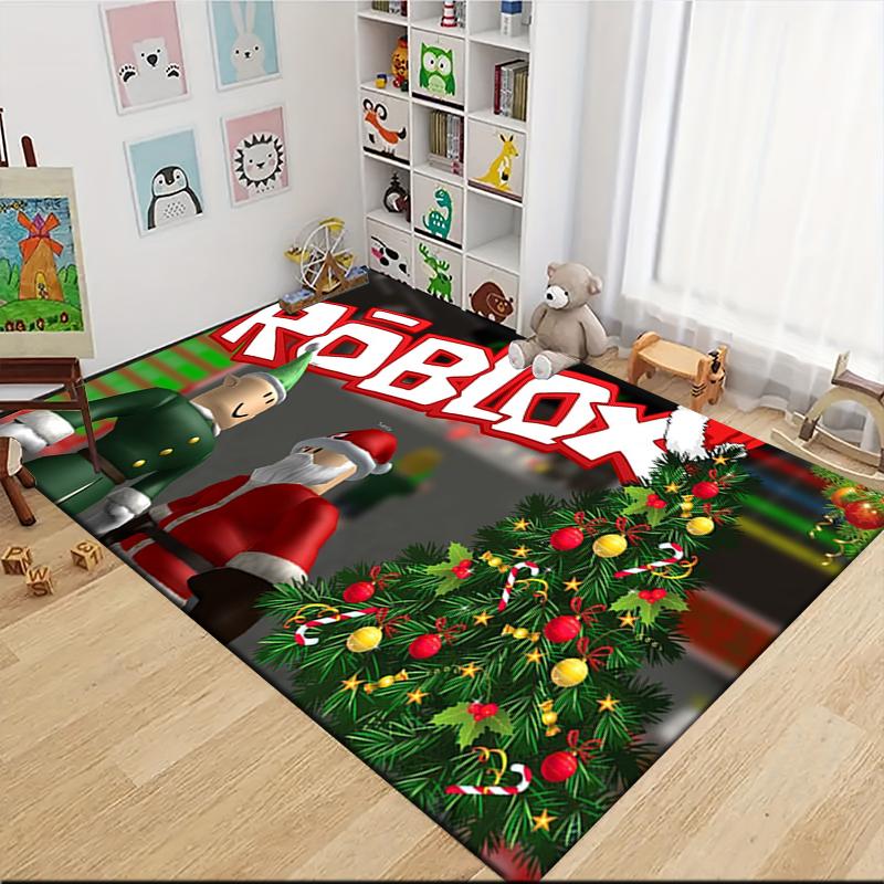1Pc Elf Shelf Roblox Carpet Rug Soft Washable Antislip Home Living Room Sofa Mats Personalized Christmas Rug