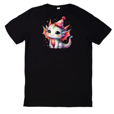 T-Shirt Cute Baby Dragon Motif Cotton