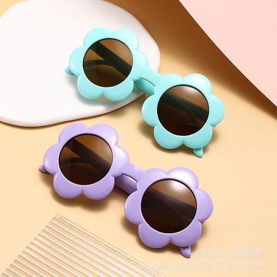 Lunettes de soleil tournesol pour enfants Lunettes de soleil à monture ronde multicolore Mignonnes pour garçons et filles Verres anti-UV