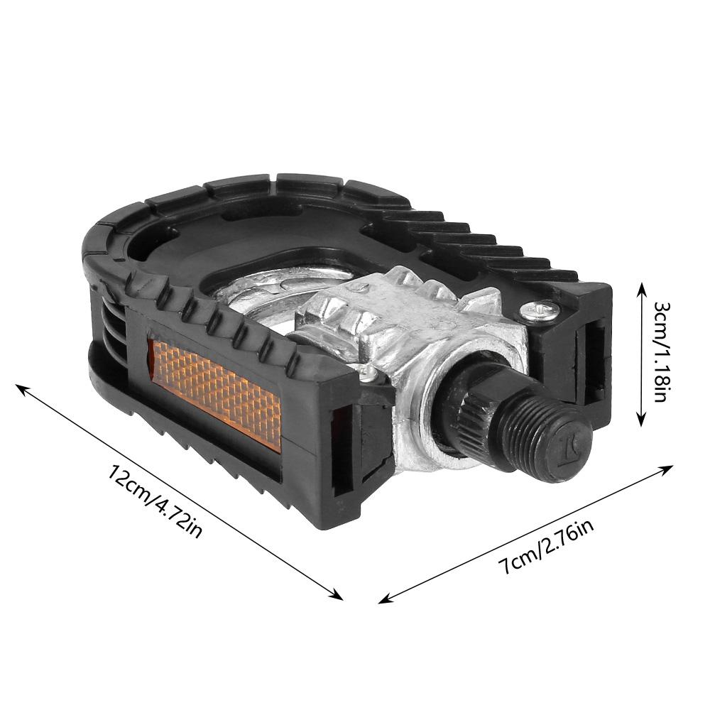 1Pair Aluminum Alloy Mountain Bike Pedals Labor-saving With Safety Reflective Sheet Folding Pedal Bike Cycling Replacement Parts